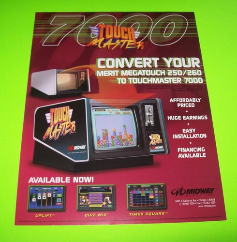Touch Master 7000 Arcade Flyer Original Vintage UNUSED Promo Art Megatouch #2 - Picture 3 of 3