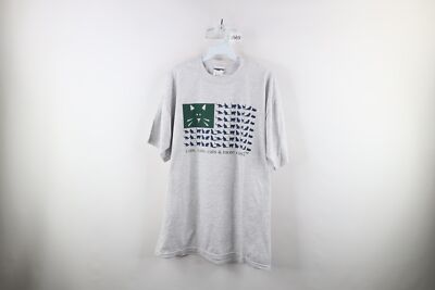 Vintage 90s Womens Large Spell Out Cats Cats Cats and More Cats Flag T-Shirt