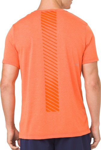 Asics Gel-Cool 2 Mens Running Top Orange Short Sleeve Lightweight Run T-Shirt - Picture 2 of 6