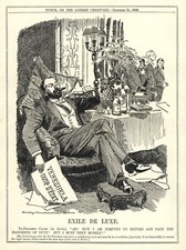 1908 VENEZUELA COUP - Cartoon Satire - EX-PRESIDENT JOSE CIPRIANO CASTRO RUIZ