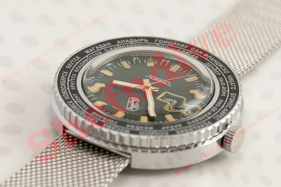 Reloj pulsera ruso URSS stock antiguo Raketa ciudades ciudad Goroda cal. 2628 Vintage Foto 4 de 4