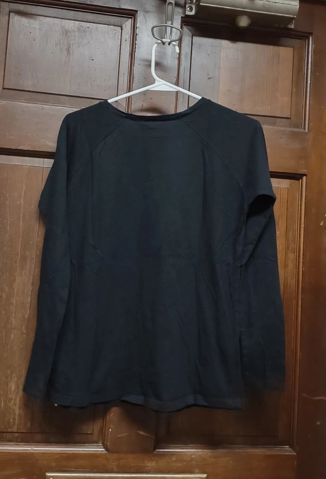 Hurley Black Long Sleeve T-Shirt Floral Print Design Juniors Size XL - Image 2 of 3