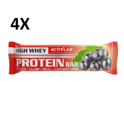 4x ACTIVLAB HIGH WHEY BAR BLACK CURRANT PROTEIN BAR 80G (2.82 oz)