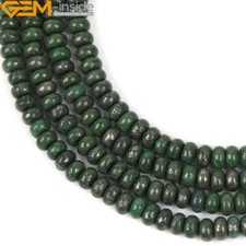 Rondelle Green Pyrite Gemstone Loose Dyed Beads For Jewelry Making 15'' Gift