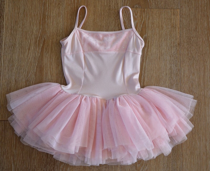 Mirella Girls Pink Rhinestone Tutu Leotard Size 8-10 EUC
