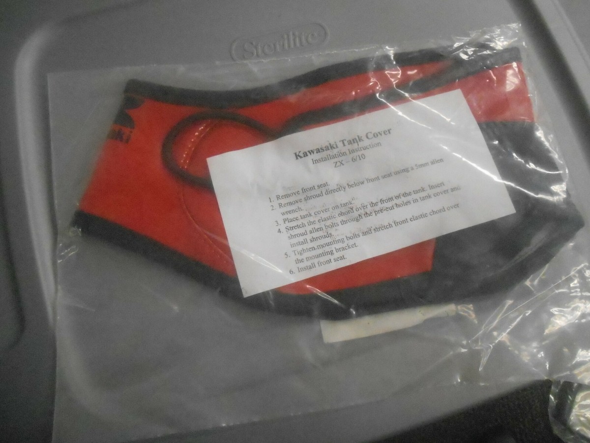 NOS Kawasaki Red & Black Fuel Petro Gas Tank Cover ZX-6/10 K53000