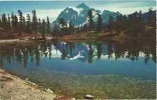 View of Highwood Lake in Mount Baker National Forest Washington Postcard