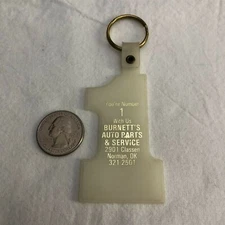 Burnett's Burnett Auto Parts Norman Oklahoma Glow In Dark Keychain Key Ring