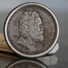 1935 AUSTRIA w Dr. Karl Lueger Austrian Silver Antique 2 Shillings Encased Coin