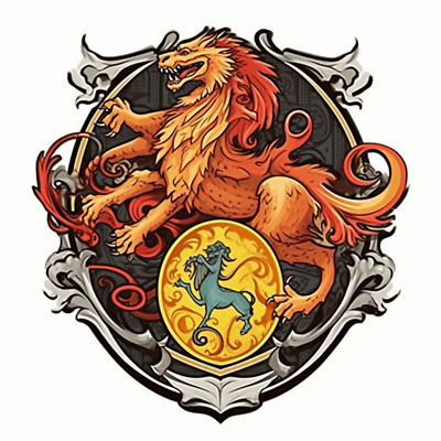 Crest Dragon Sticker, Folklore Decal Sticker, Decal for Car Truck Window Bumper