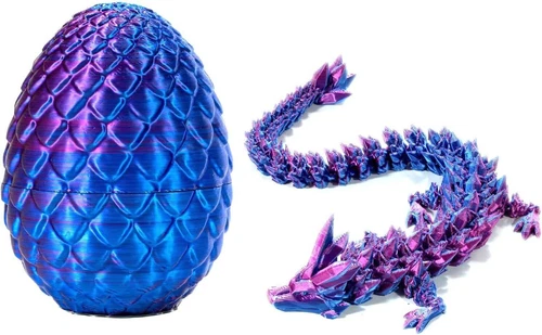 3D Printed Dragon Egg Full Articulated Crystal Dragon Fidget Toy Home Decor Toys - Picture 6 of 9