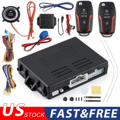 Car Keyless Entry Security Alarm System Remote Engine Starter Push Button+App