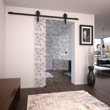 Glasschiebetür schwarz Ganzglasschiebetür Industriedesign Black Glasschiebetür 