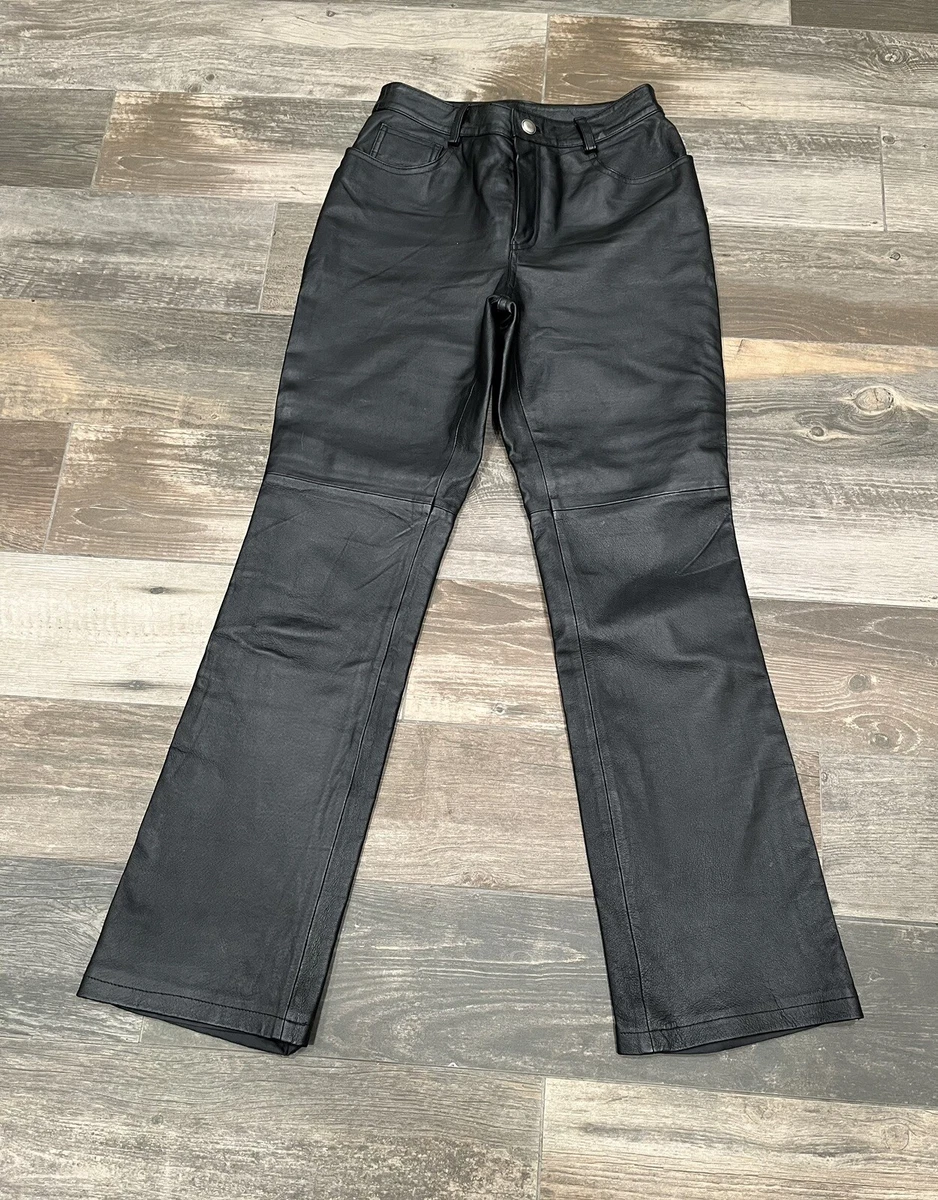 NEWPORT NEWS Shape FX BLACK LEATHER PANTS WOMEN S SIZE 6 5 Pocket