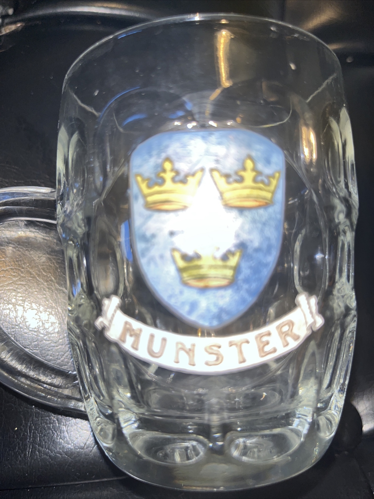Rare Ravenhead Dimpled Glass Beer Mug Made In England Munster eBay