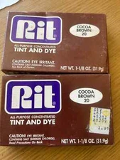 Vintage RIT Dye, Cocoa Brown #20, 2 Boxes, Unopened, Old Formula