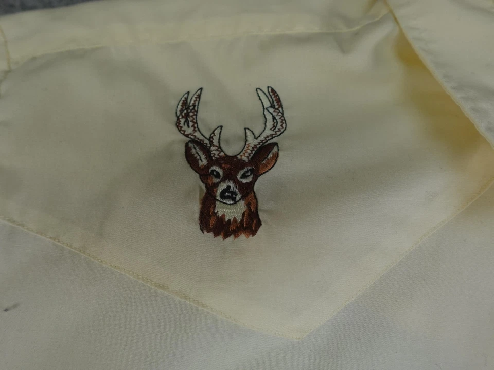 Camisa De Colección Ely Wildlife Para Hombres XL Amarilla Perla Occidental Bordada Ciervo A Presión Años 90 Foto 2 de 4