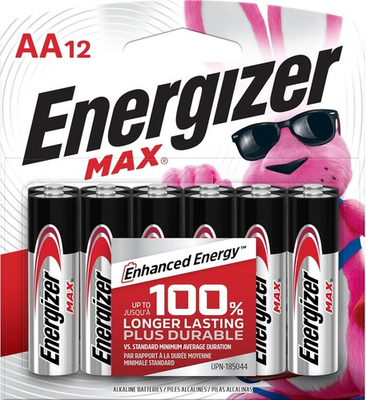 #ad 12 Pack Energizer AA Batteries MAX Double AA Battery Alkaline 12 Count $12.00