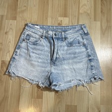 American Eagle Womens Light Wash Comfort Stretch Waistband Mom Short Size 6