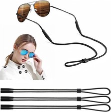 Eyeglasses Holder Strap - 3 Pcs Adjustable Eyewear String 3 Pcs, Black