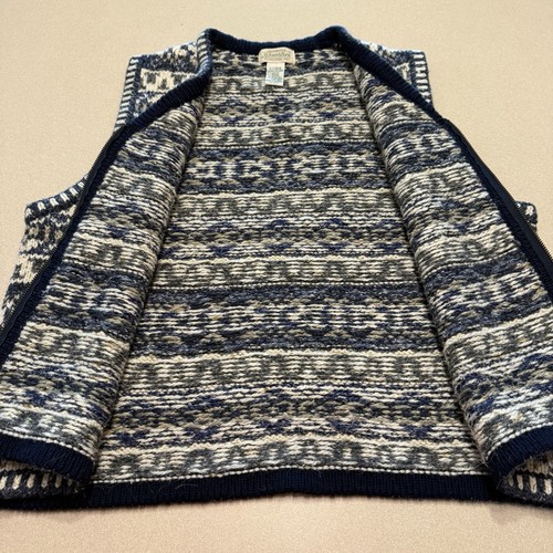 St. John's Bay Womens X-Large Wool Blend Zip Knit Sweater Vest Folk Nordic - Picture 5 of 10