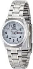 Citizen Q&Q H011-204 Solar Analog Women's Watch Day Date White Metal Band