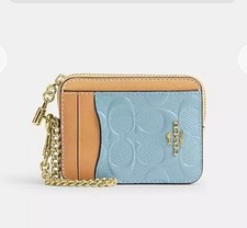Coach Zip Card Case In Signature Leather