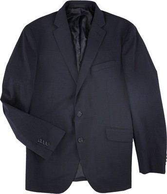 Kenneth Cole Mens Stretch Two Button Blazer Jacket, navy, 48