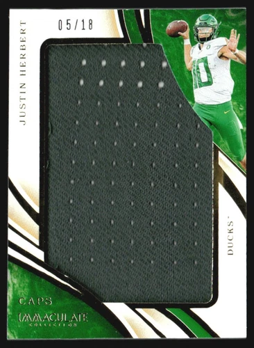 2020 Immaculate Coll Caps Jumbo Patch 5/18 Justin Herbert Rookie #4 JM9