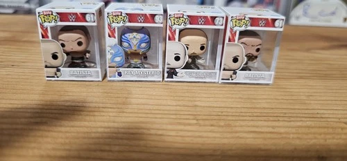 FUNKO WWE BITTY POP  "REY MYSTERIO" "Mean Gena"  "2" Batista