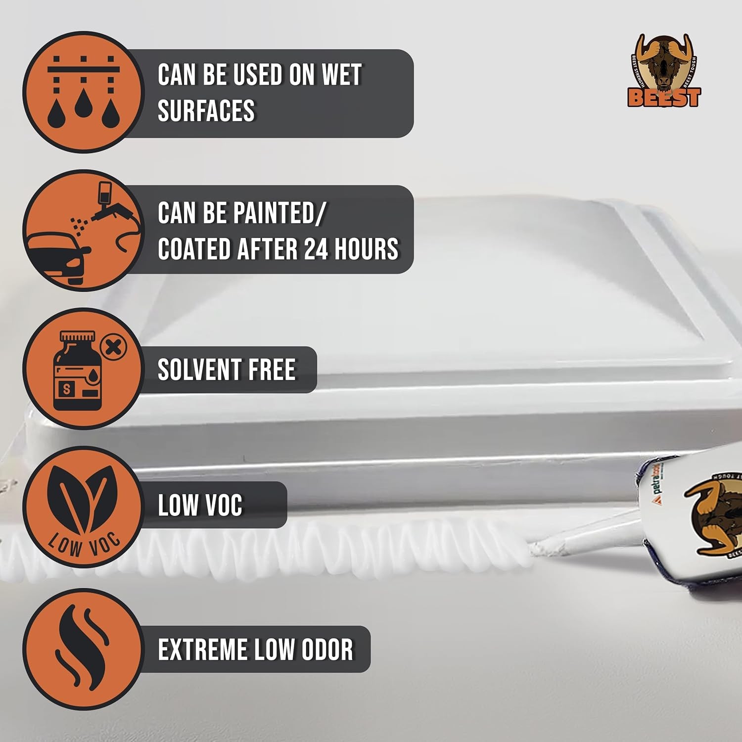 RV Roof Sealant 2 Pack Self-Leveling BEEST Waterproof Caulk Trailer Repair