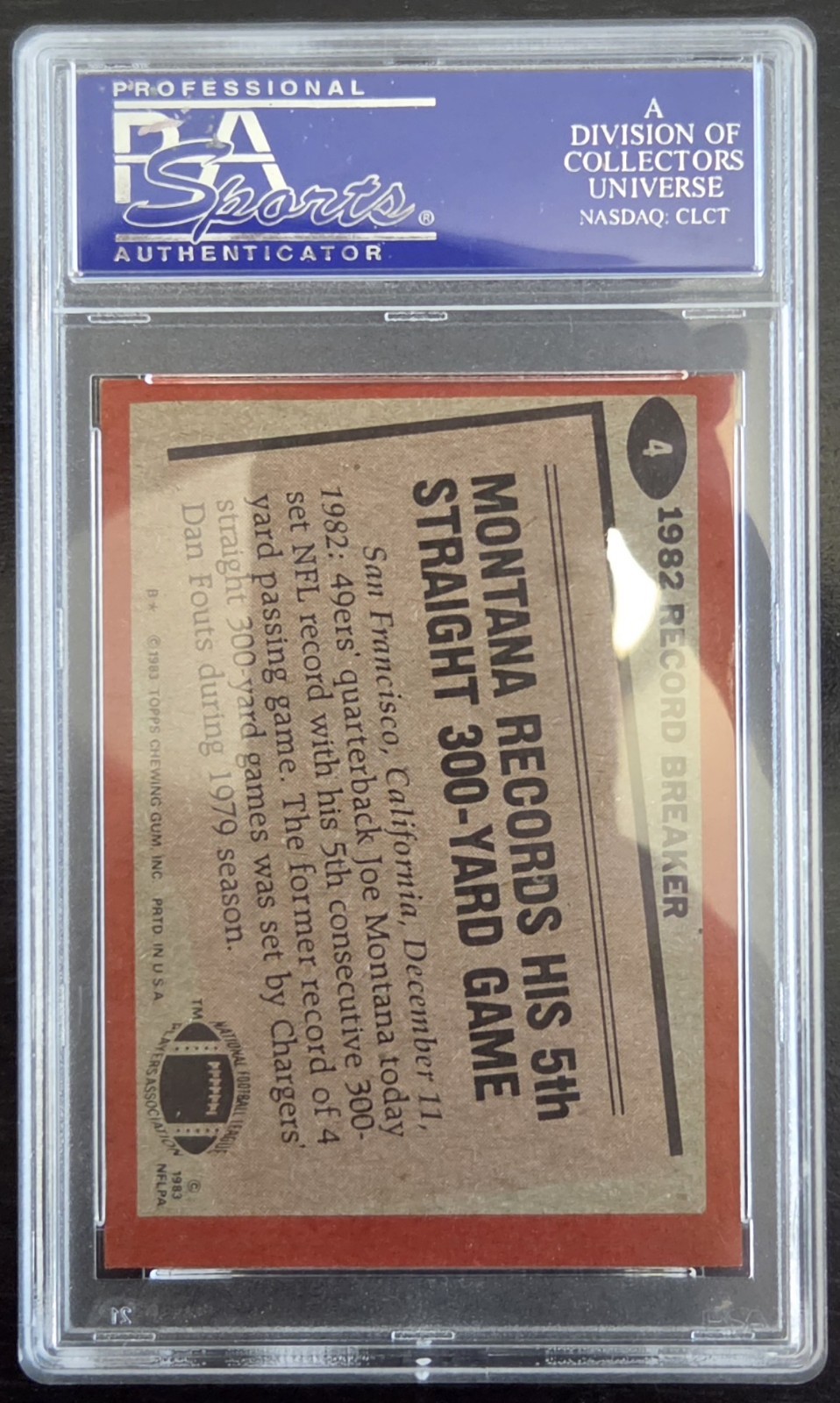 1983 Joe Montana #4 PSA 10 view 2