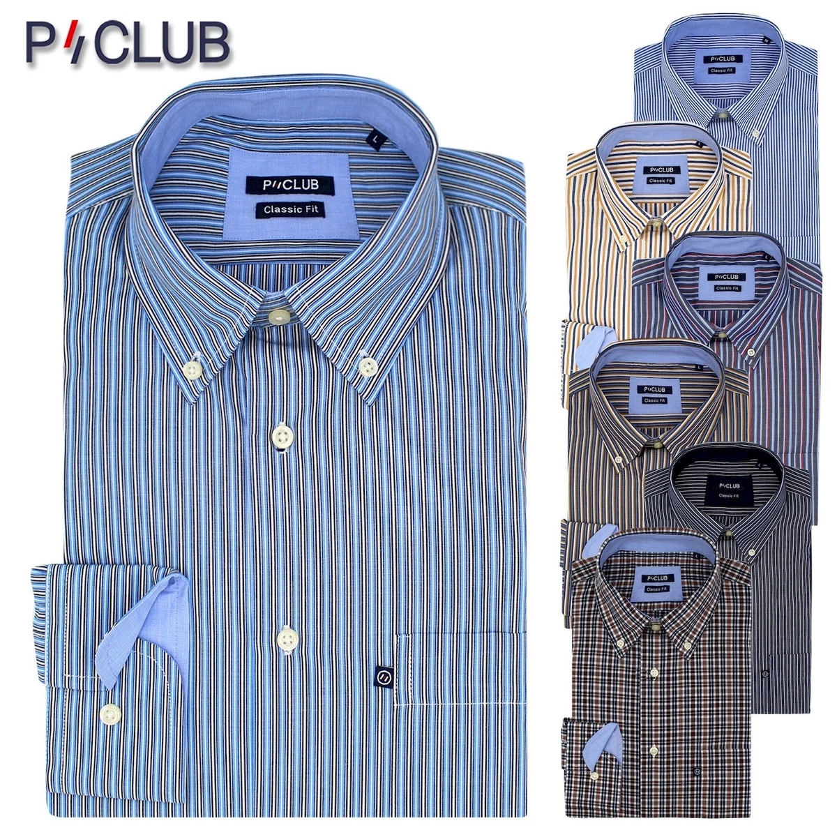 Enlision Camicia Rosso Uomo Manica Lunga Classiche Formal Camicie a Righe Uomo Regolare Fit con Tasche