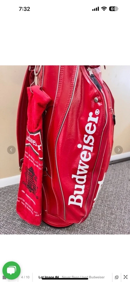 Novo em folha! , Nunca usado!  Bolsa de golfe Budweiser Beer RARA vintage para colecionadores  - Imagem 2 de 4