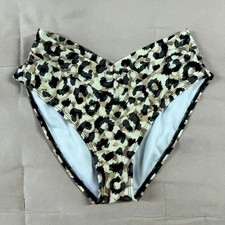 Unbranded Brown Black Size XL Leopard Print V-Cut Cheeky Swim Bikini Bottom