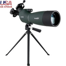 Spotting Scope 70mm Lens 25-75x Zoom Waterproof Tripod Phone Adapter Portable US