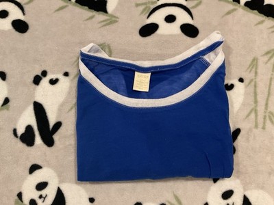 Exist Juniors Large T-Shirt Blue White Raglan Short Sleeve Top