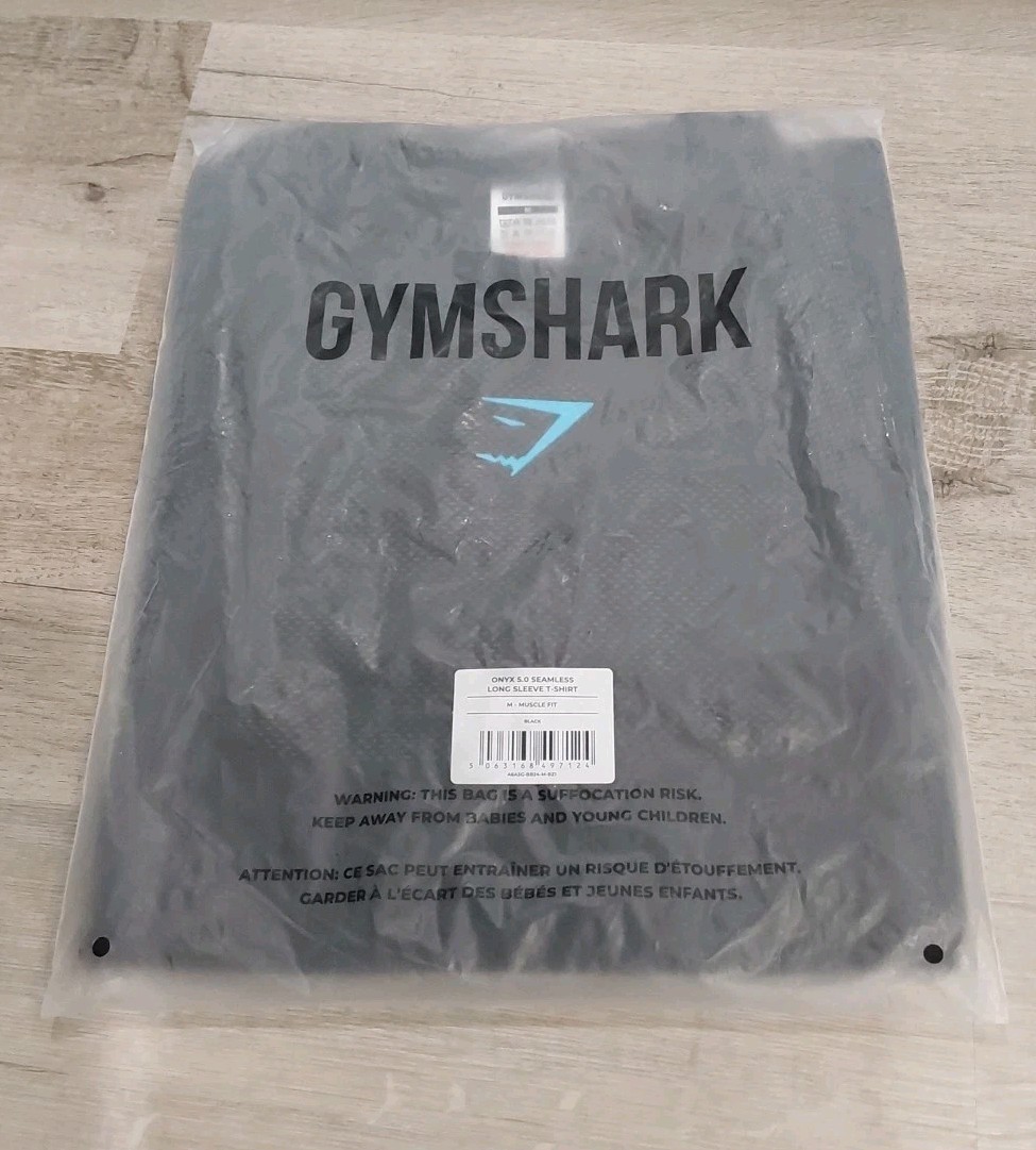 Gymshark Onyx 5.0 Seamless Long Sleeve T-Shirt - Black/Onyx Grey