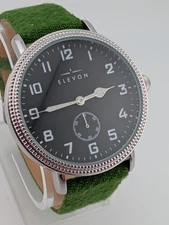 Elevon Northrop Watch Men's Wool Overlaid Leather Band 42mm Case- New Battery