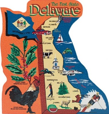 Cat's Meow Village US MAP Delaware The First State #RA644 NEW Ship Discounts