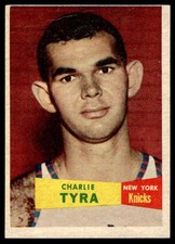 1957 TOPPS CHARLIE TYRA 68 GOOD BASKETBALL NEW YORK KNICKS
