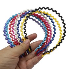 8 Mixed Color Zigzag Shape Hair band Headband Hoop Sports Yoga School Girl 6mm
