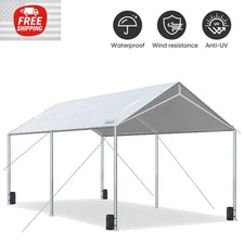Cochera De Metal Base y Toldo Carpas 10x20 Para Carros Autos Patio Heavy Duty US