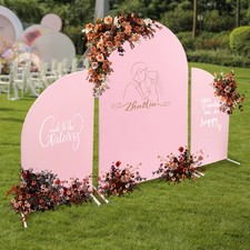 Pink Wedding Arch Cover  White Wedding Arch Backdrop Stand Set Party Ceremony