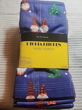Utopia Kitchen Christmas Gnome Cloth Hotel Napkins - Set of 12 - 18x18