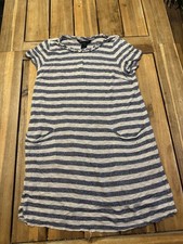 Marc by Marc Jacobs Striped Dress Beige Blue Short Sleeve Women's Large