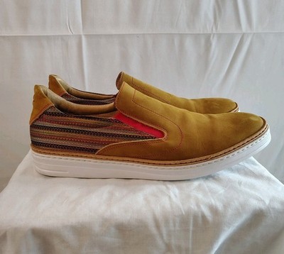 Robert Graham Hanover Leather & Textile Slip On Loafers Sneakers Men s 12D Shoes