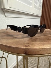 Versace Men's Black Oval Sunglasses Plastic Frame  Lens Designer Style