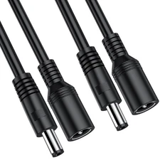 2-Pack 13FT DC Power Extension Cable 5.5mm x 2.1mm 12V DC Extension Cord Secu...