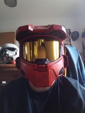 Casco Halo 3 Red Team Spartan Master Chief stampato in 3d